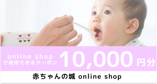 テスト 赤ちゃんの城 オンラインショップで使えるクーポン（10,000円分）