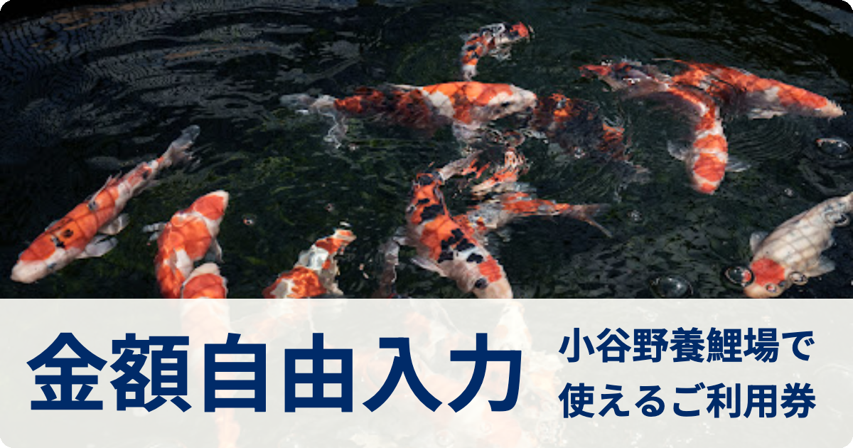 【金額自由入力】小谷野養鯉場で使えるご利用券