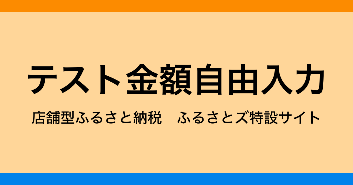 【金額自由入力】テスト返礼品