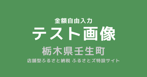 【金額自由入力】テスト壬生町返礼品