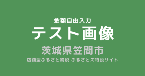 テスト笠間市返礼品【金額自由入力】